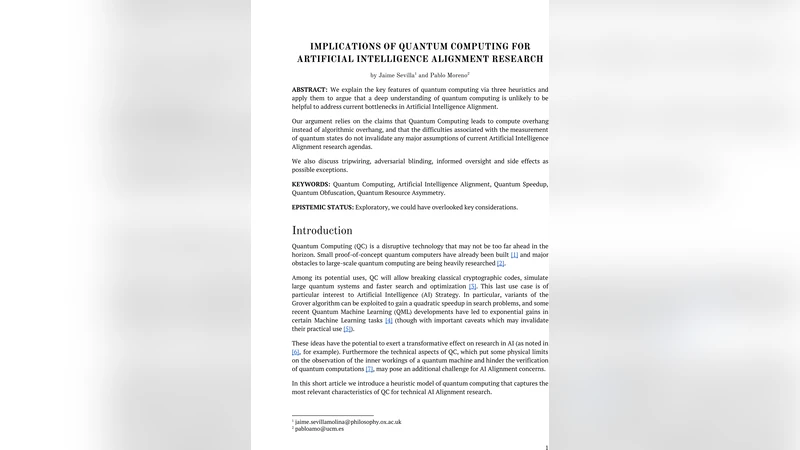 Implications of Quantum Computing for Artificial Intelligence alignment   research