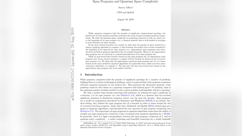 Span Programs and Quantum Space Complexity