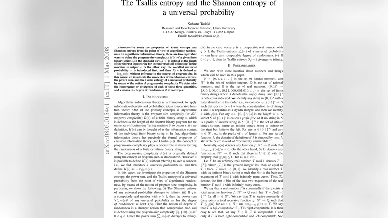 The Tsallis entropy and the Shannon entropy of a universal probability