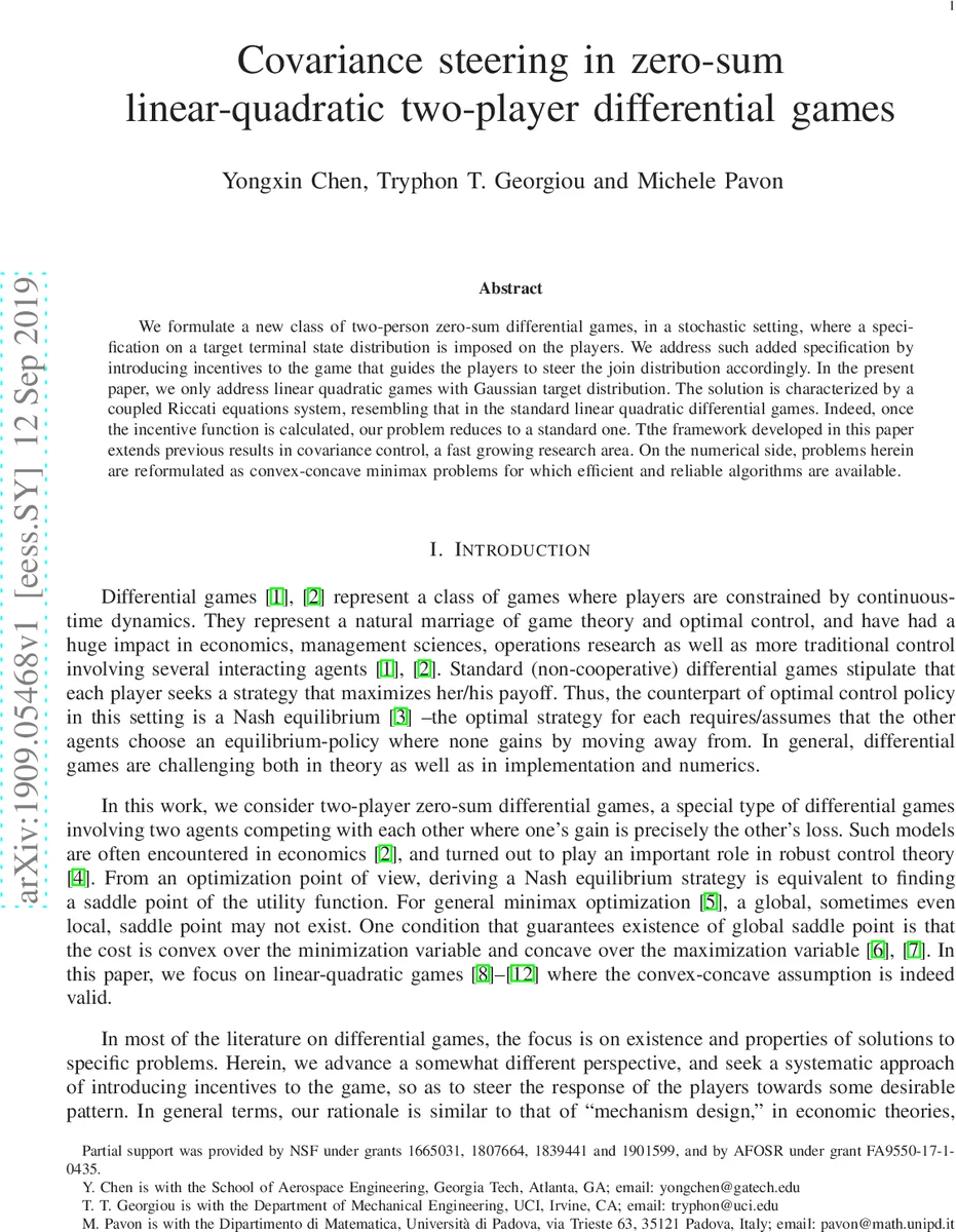 Covariance steering in zero-sum linear-quadratic two-player differential   games