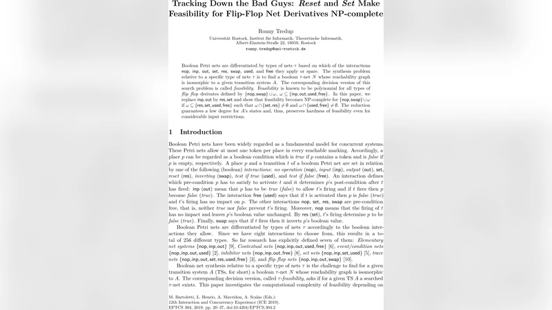 Tracking Down the Bad Guys: Reset and Set Make Feasibility for Flip-Flop   Net Derivatives NP-complete