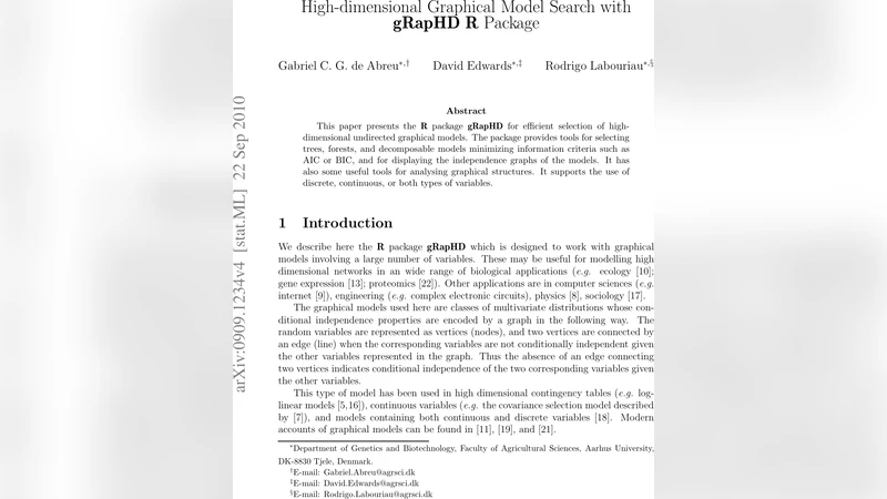 High-dimensional Graphical Model Search with gRapHD R Package