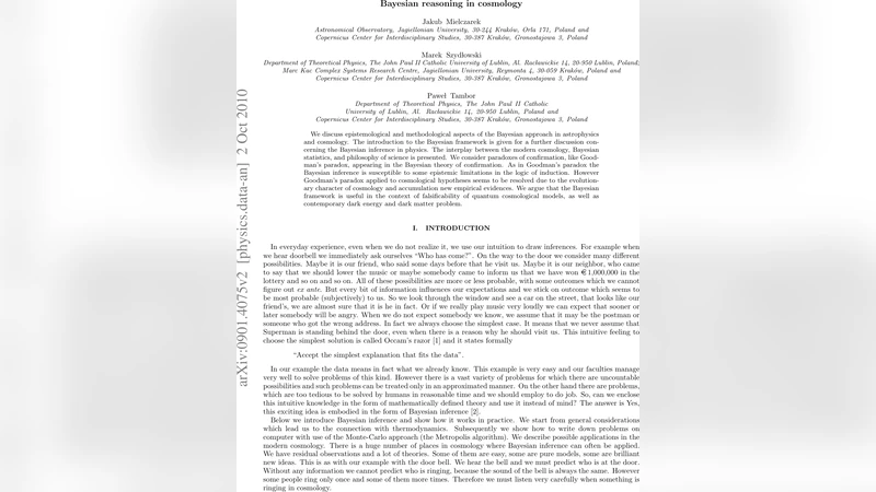 Bayesian reasoning in cosmology