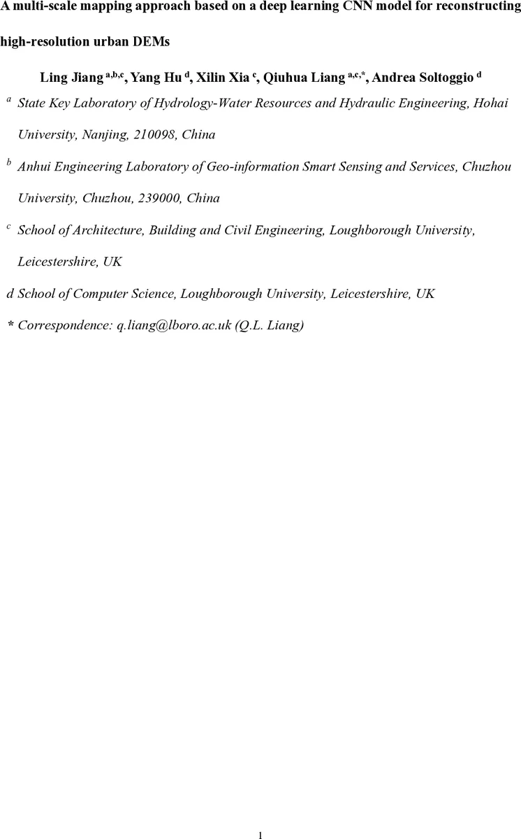 A Multi-Scale Mapping Approach Based on a Deep Learning CNN Model for   Reconstructing High-Resolution Urban DEMs