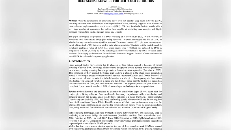 Deep neural network for pier scour prediction