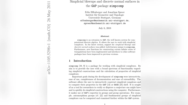 Simplicial blowups and discrete normal surfaces in simpcomp