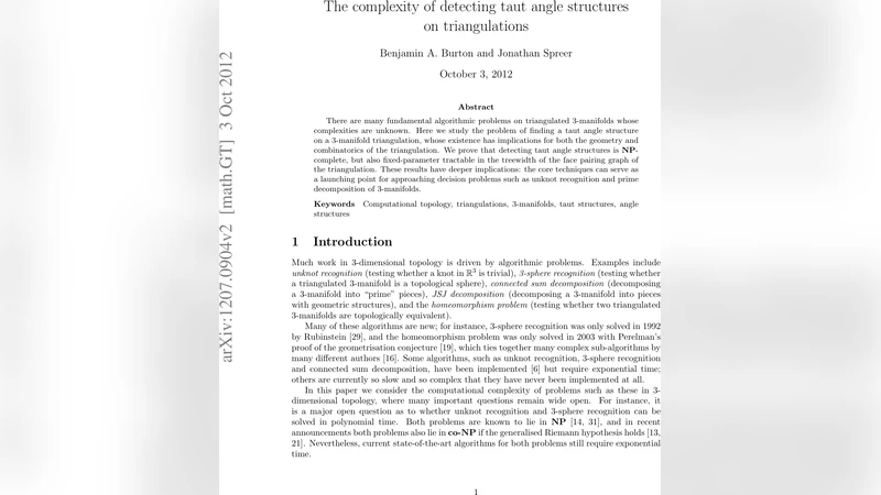The complexity of detecting taut angle structures on triangulations