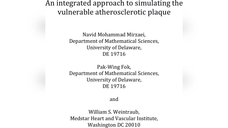 An integrated approach to simulating the vulnerable atherosclerotic   plaque