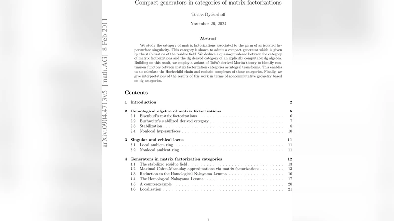 Compact generators in categories of matrix factorizations