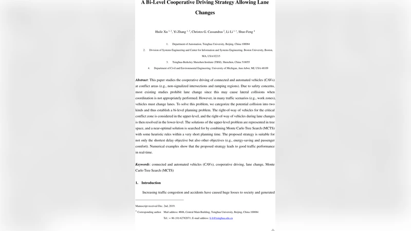 A Bi-Level Cooperative Driving Strategy Allowing Lane Changes