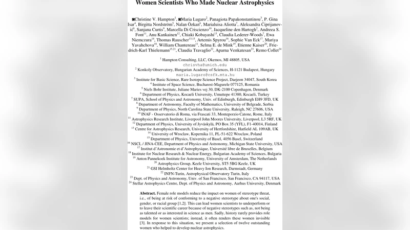 Women Scientists Who Made Nuclear Astrophysics