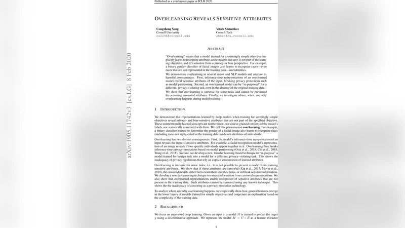 Overlearning Reveals Sensitive Attributes