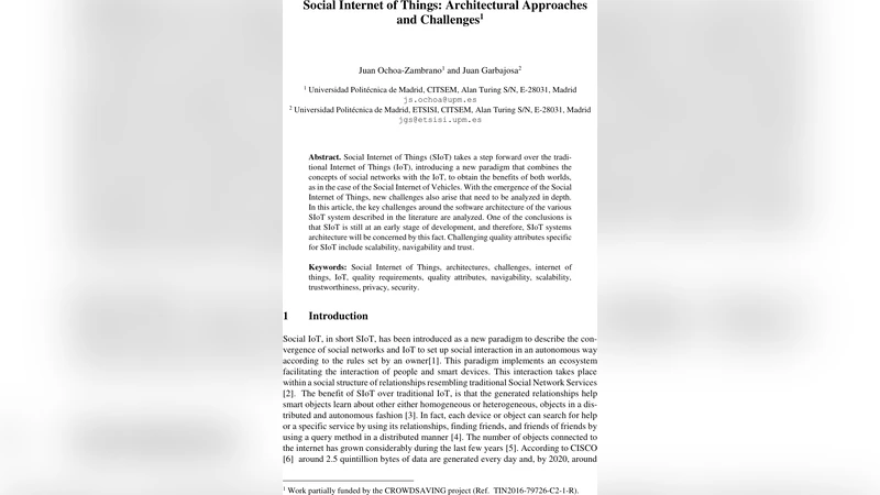 Social Internet of Things: Architectural Approaches and Challenges