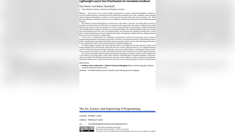 Lightweight Lexical Test Prioritization for Immediate Feedback