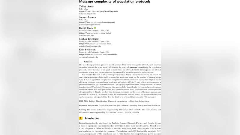Message complexity of population protocols