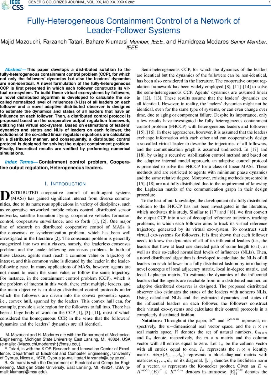 Fully-Heterogeneous Containment Control of a Network of Leader-Follower Systems