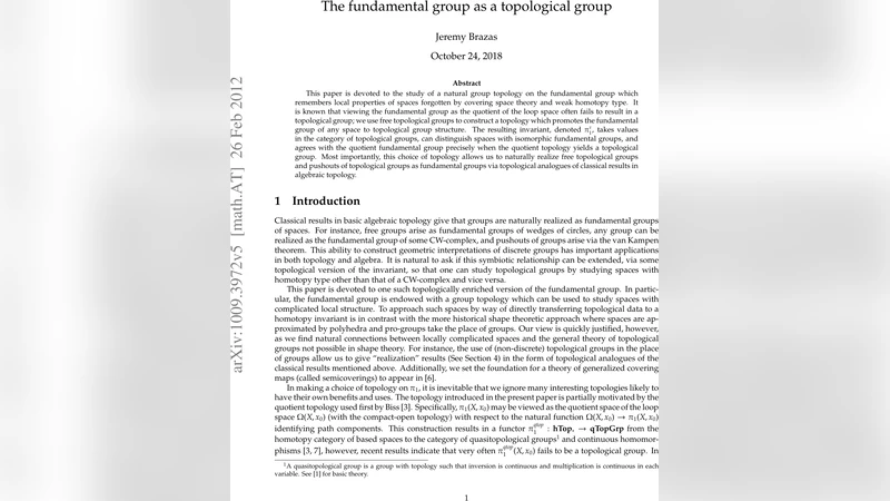 The fundamental group as a topological group
