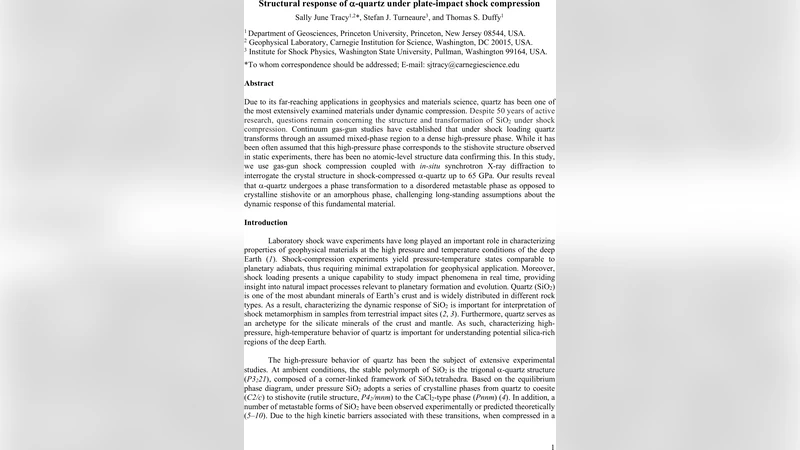 Structural response of alpha-quartz under plate-impact shock compression
