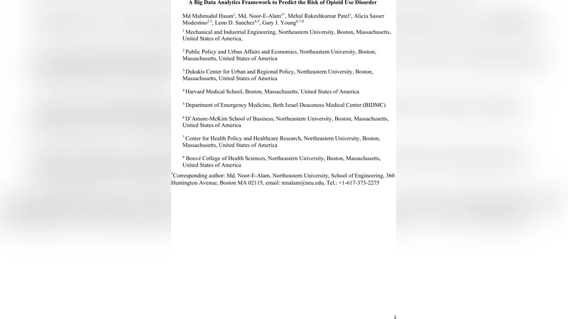 A Big Data Analytics Framework to Predict the Risk of Opioid Use   Disorder