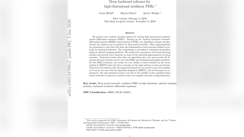 Deep backward schemes for high-dimensional nonlinear PDEs