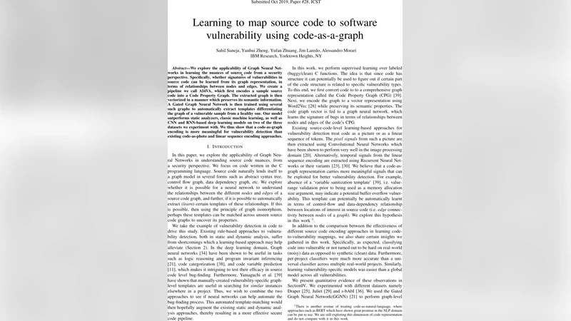 Learning to map source code to software vulnerability using code-as-a-graph