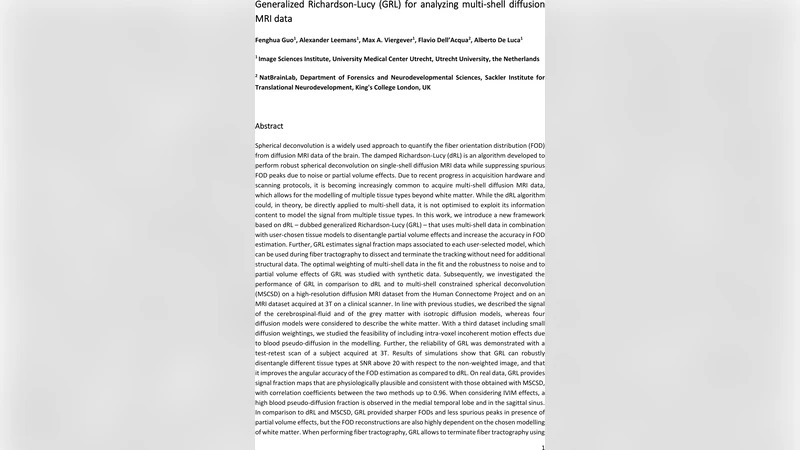 Generalized Richardson-Lucy (GRL) for analyzing multi-shell diffusion   MRI data