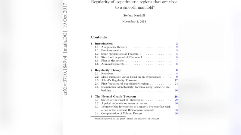 Regularity of solutions of the isoperimetric problem that are close to a   smooth manifold