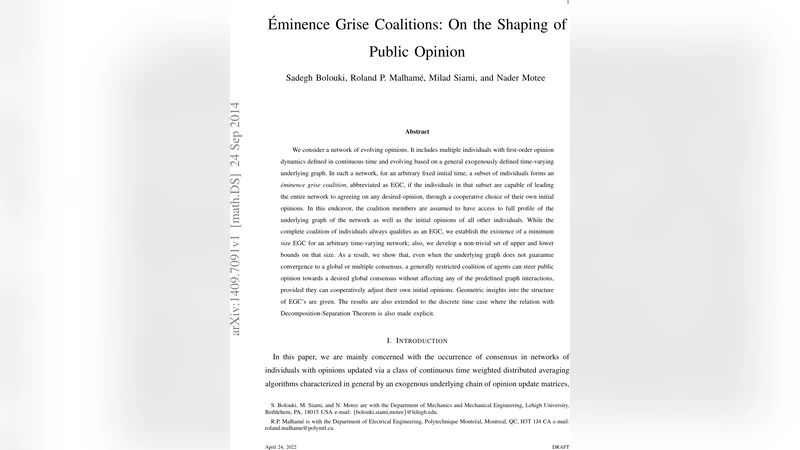 Eminence Grise Coalitions: On the Shaping of Public Opinion