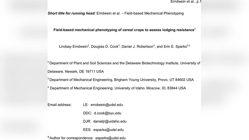Field-based mechanical phenotyping of cereal crops to assess lodging   resistance
