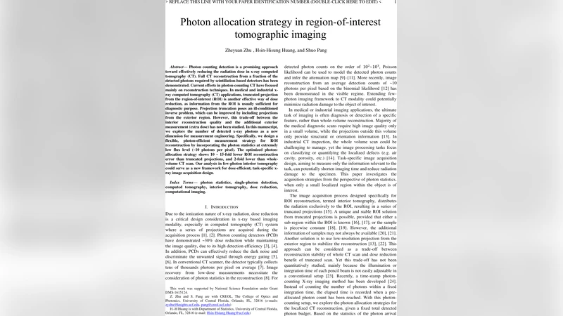 Photon allocation strategy in region-of-interest tomographic imaging