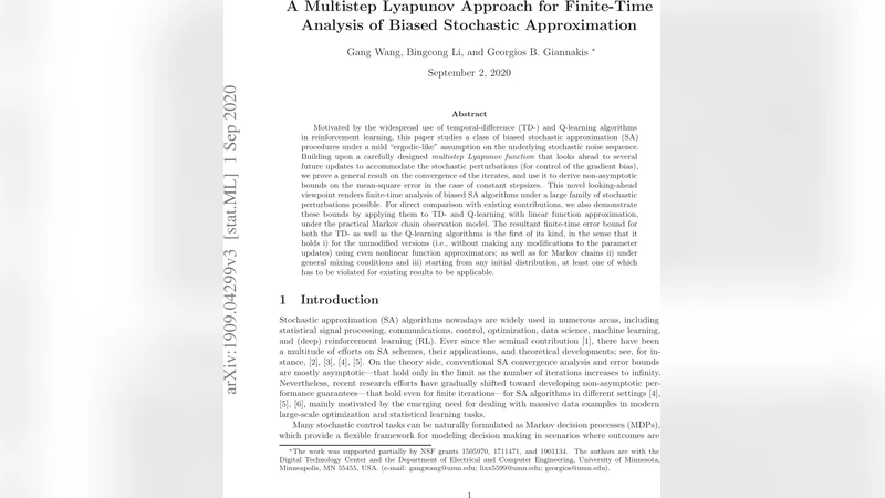 A Multistep Lyapunov Approach for Finite-Time Analysis of Biased   Stochastic Approximation