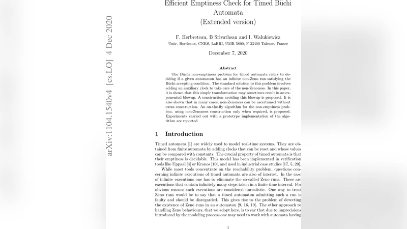 Efficient Emptiness Check for Timed B"uchi Automata (Extended version)
