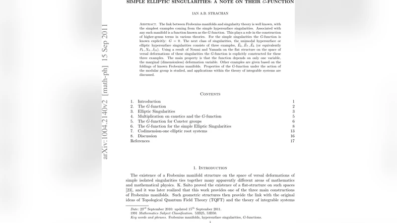 Simple Elliptic Singularities: a note on their G-function