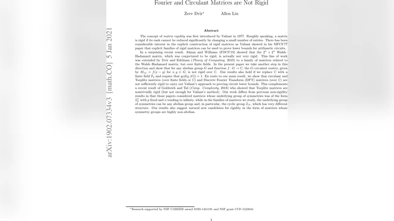 Fourier and Circulant Matrices are Not Rigid