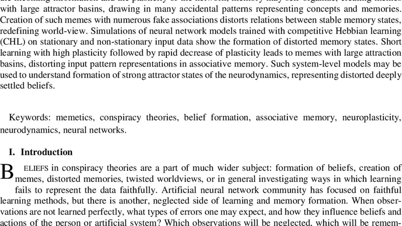 Memetics and Neural Models of Conspiracy Theories