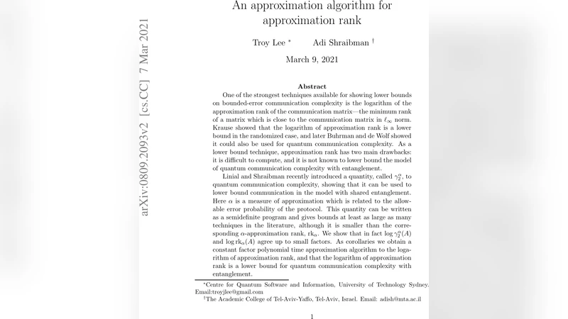 An approximation algorithm for approximation rank