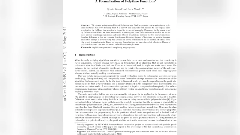 A Formalization of Polytime Functions