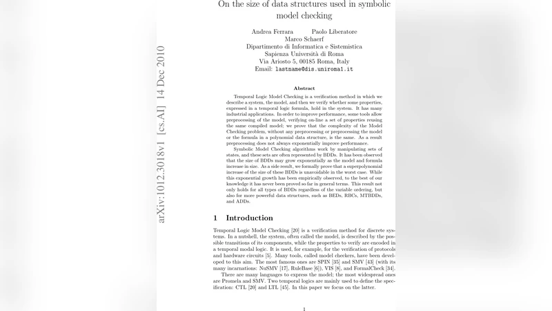 On the size of data structures used in symbolic model checking