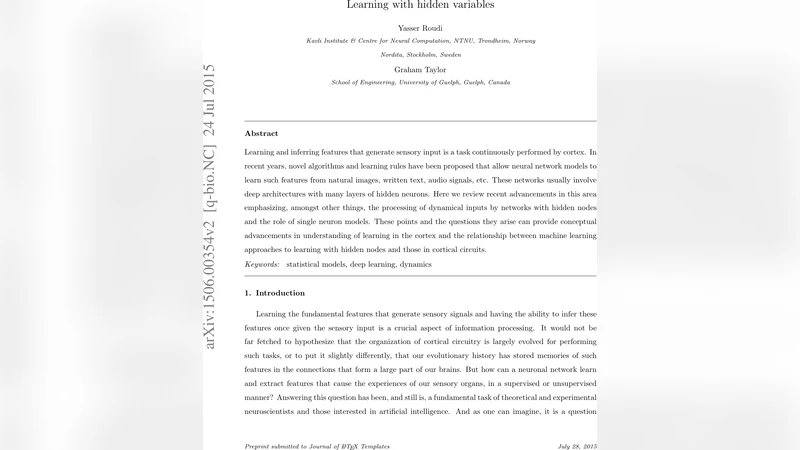 Learning with hidden variables