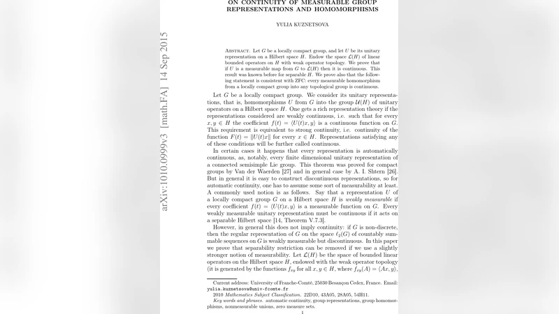 On continuity of measurable group representations and homomorphisms