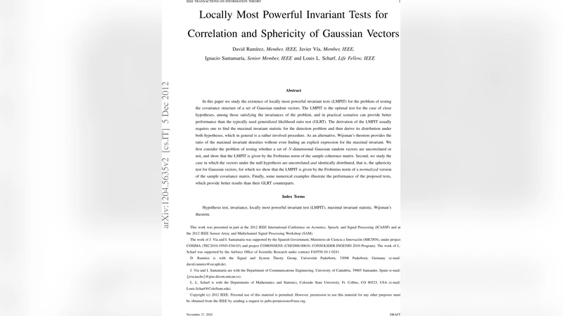 Locally Most Powerful Invariant Tests for Correlation and Sphericity of   Gaussian Vectors