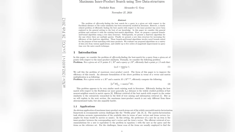 Maximum Inner-Product Search using Tree Data-structures