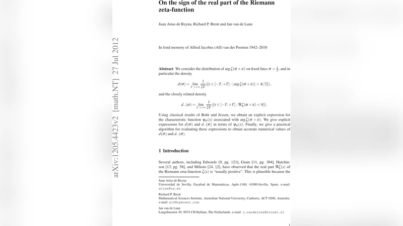 On the sign of the real part of the Riemann zeta-function
