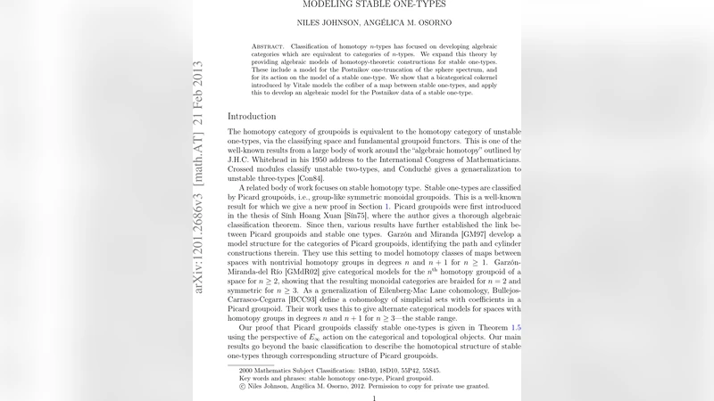 Modeling Stable One-Types