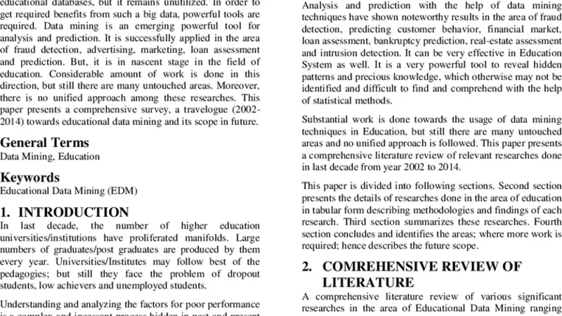 Performance Analysis and Prediction in Educational Data Mining: A   Research Travelogue