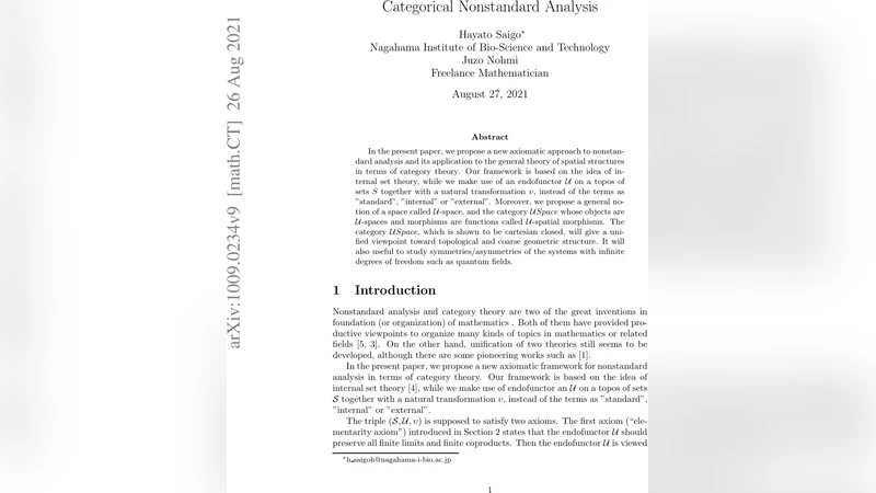 Categorical Nonstandard Analysis