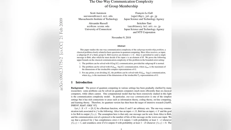 The One-Way Communication Complexity of Group Membership