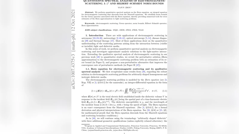 Quantitative spectral analysis of electromagnetic scattering. I: $ L^2$   and Hilbert-Schmidt norm bounds