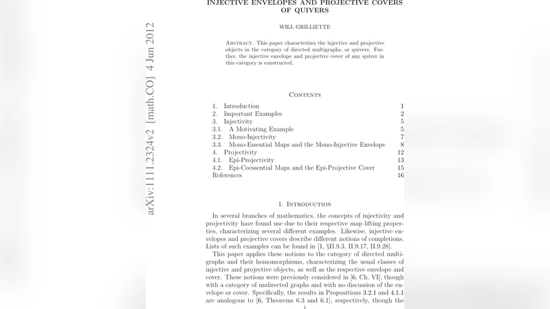 Injective Envelopes and Projective Covers of Quivers