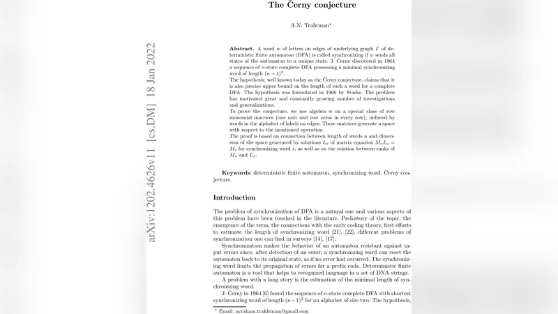 The v{C}erny conjecture